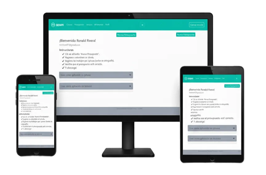 Showcase de aplicación para presupuesto.
